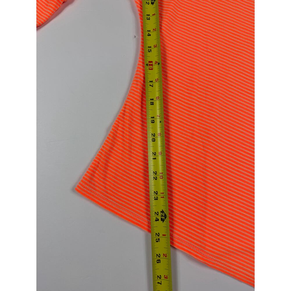 BCBGMAXAZRIA Neon Coral Stripe Dolman Sleeve Top Small - Picture 6 of 8